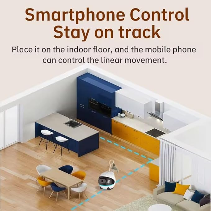 LeHo Smart Pet Robot Camera, 1080p HD Wi-Fi, Whole-House Mobility Pet Monitoring Camera, 2-Way Audio, Motion Detection, Night Vision, App Control, and Rechargeable Battery for Dogs & Cats