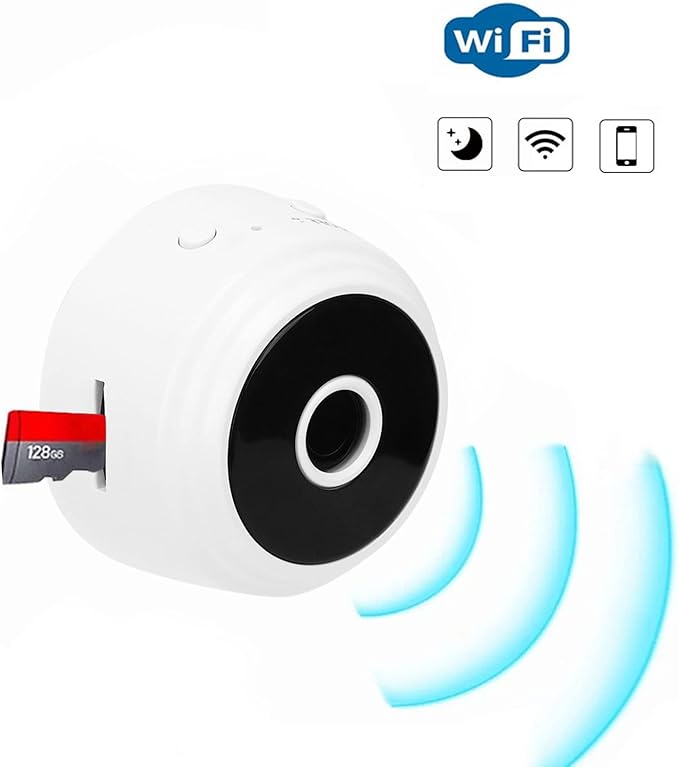 ciciglow A9 Camera Indoor, 1080P Magnetic Pet Dog Camera Baby Camera Mini Camera Security Camera (White)