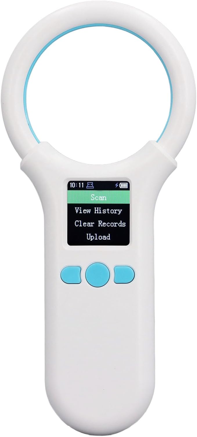 Portable Pet Chip Scanner, Technology, Microchip ID Reader with OLED Screen, 500 Records Capacity for Pet Trackers