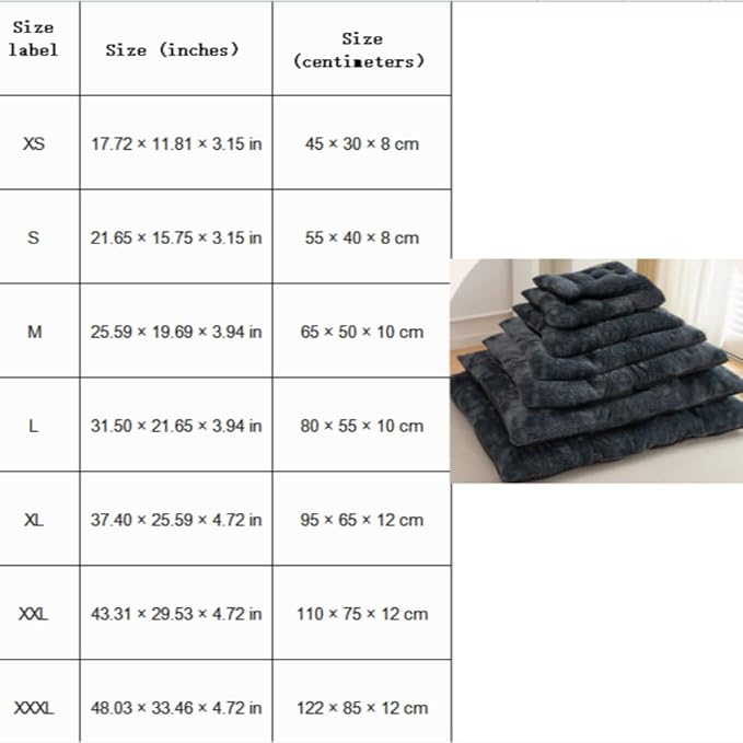 Washable Dog Bed for Large Breeds, Extra Cushioned Crate Mattress with Removable Fluffy Cover, Non-Slip Orthopedic Pet Pad, Machine Washable Kennel Mat(Dark Grey,XXXL)