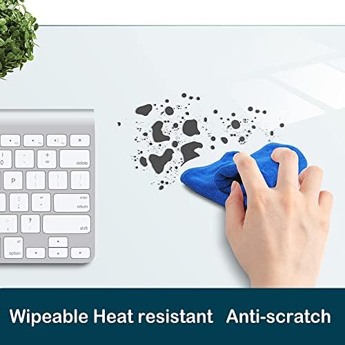XL PVC Clear Desk Blotter Mat Protector Plastic Table Cover Mat Extra Large Office Drawing Writing Full Desk Pad for Computer Work Desktop Organizer Non-Slip Easy Clean Water Resistant 24x60 Crystal