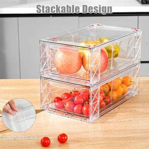 Clemate 8Pack Stackable Kitchen Storage Organizer,Pantry Organizers