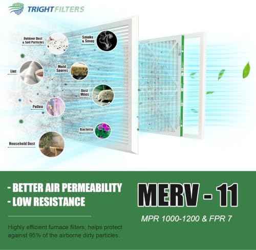 TRIGHTFILTERS 20x20x1 MERV 11 Pleated HVAC Air Filters, 4-Pack