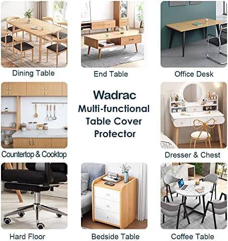 Wadrac Clear Table Protector for Chair Mat for Hard Floor Hardwood End Table Bench Entryway TV Cabinet Desk Craft Work Console Folding Tabletop Mat Desktop Pad PVC Plastic Tablecloth Cover 30X48