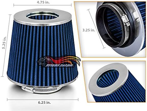 Rtunes Racing Universal Clamp-On Air Filter, Standard Cone, Dry Washable Design