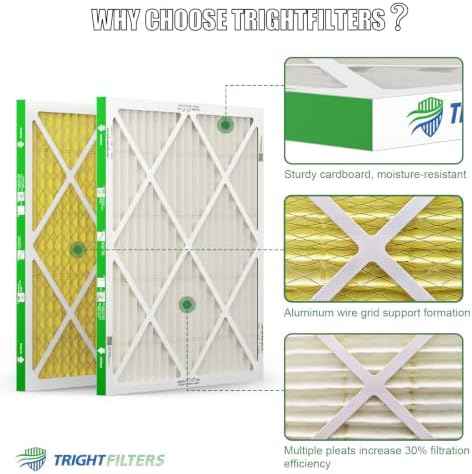 TRIGHTFILTERS 20x20x1 MERV 11 Pleated HVAC Air Filters, 4-Pack