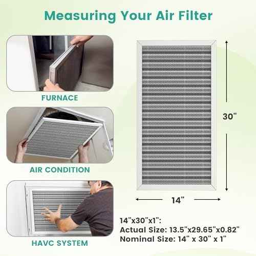 14x30x1 MERV 8 Washable Electrostatic HVAC Furnace Air Filter