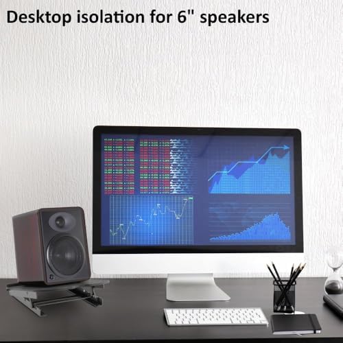 AURAY 6" Studio Monitor & Bookshelf Speaker Stands Adjustable Tilt