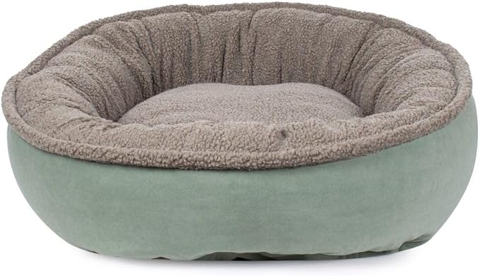 CAROLINA PET COMPANY Microfiber & Tipped Berber Comfy Cup Dog Bed - Tan, L