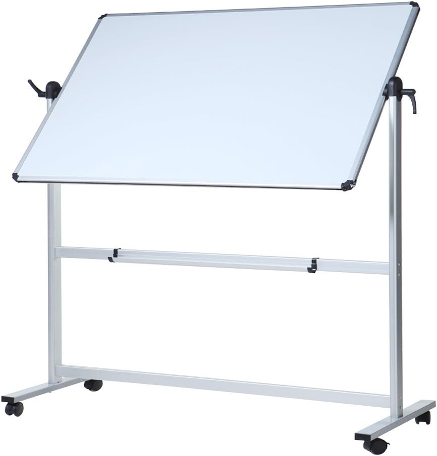 VIZ-PRO Double-Sided Magnetic Mobile Whiteboard, 96" x 48"