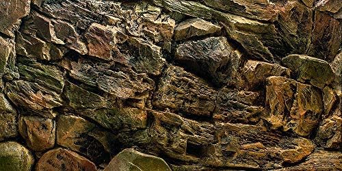 Rock Wall Aquarium Background Poster PVC Fish Tank Decor Landscape 24 36 48 72 (24" x 16"/ 61 x 41cm)