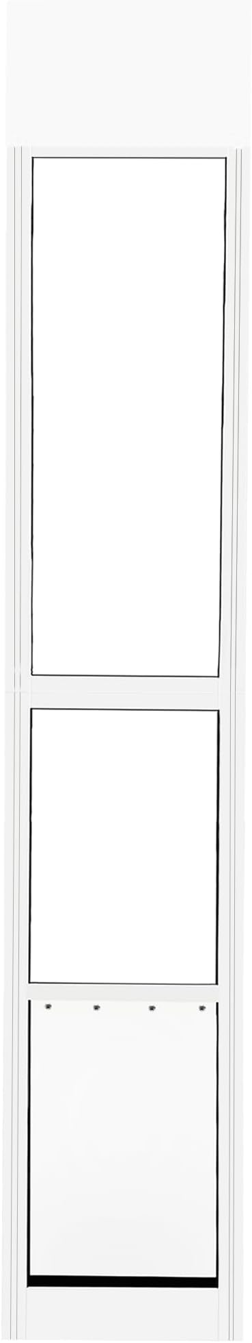 Large Sliding Glass Dog Door for Easy Installation Adjustable Height 92.9" to 96.4" Panel with Rotating Screws Suitable for Raised Sliding Glass Door Ideal for Pet Owners