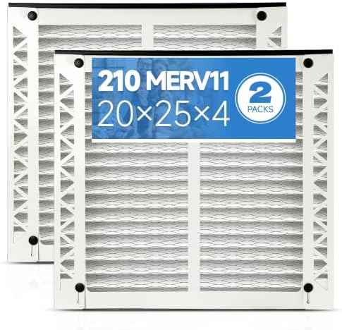 2 Pack 210 Replacement Filter Compatible with AprilAire Whole House Air Purifiers Model 1210, 1620, 2210, 2216, 3210, 4200,Size:20x25x4(20.2" x 25.4" x 3.77") MERV 11 Pleated HVAC AC Furnace Filter