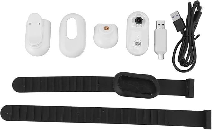 Gugxiom Cat Collar Camera, 1080P HD 2.4G Dog POV Collar Camera with APP, Pet Wearable Body Camera for Pet Supplies Camera (White)