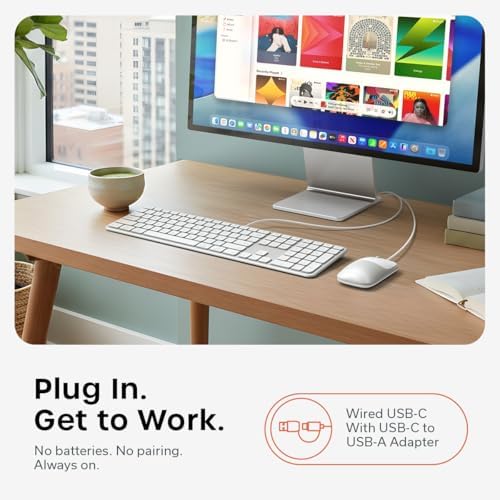 Satechi Slim CLX3 Wired Keyboard & Mouse Combo, USB-C, Silver