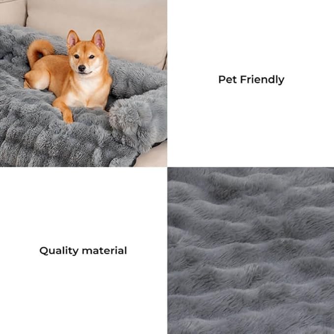 Dream Cloud Pet Sofa Bed for Dogs Cats, 2026 Washable Removable Calming Fluffy Plush Mat for Furniture Protector, Long Fur Non-Slip, for Small/Medium/Large Home Pets (Light Pink, S：27.6 * 24in)