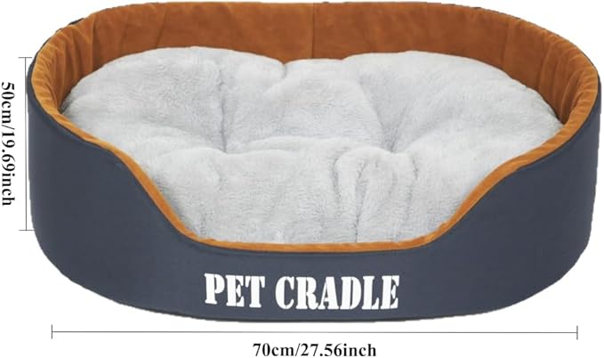 Dog Bed Orthopedic Dog Couch Bed, Waterproof Pet Bed with Removable Washable Mat & Non-Slip Bottom(Blue,27.56''X19.69')