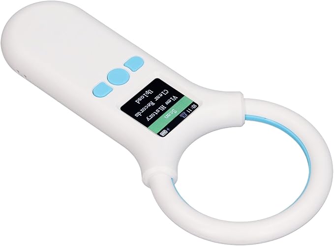Animal Tag Scanner, BT 134.2khz 125khz EMID FDX B Handheld Pet Chip Reader, Organic LED Display Scanner with Fast Detection, Ideal for ISO11784 85 Microchips