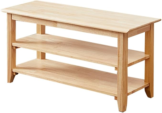 XKZG Storage Bench Wooden Shoe Rack Bench Simple Style Wood Entryway Bench
