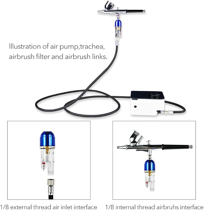 HUBEST New Airbrush Filter 1/8'' Comfortable Handy in-Line Mini Air Filter