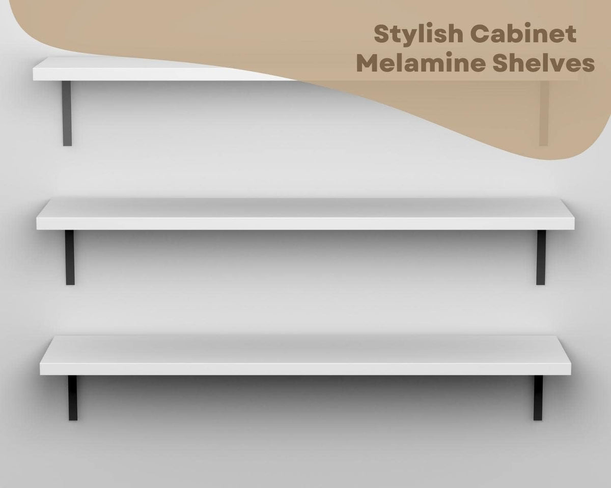 B&B HARDWARE White Cabinet Shelves Melamine - Custom Cut to Size - Ideal for Kitchen, Closet, & Garage Storage - Easy to Install - (15'' Depth x 23' Inches Length)