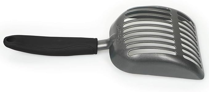 Cat Litter Scoop, Kitty Metal Scooper, Aluminum Alloy Sifter, Kitten Pooper Lifter, Deep Shovel, Long Handle, Poop Sifting, Durable, Heavy Duty, for Litter Box