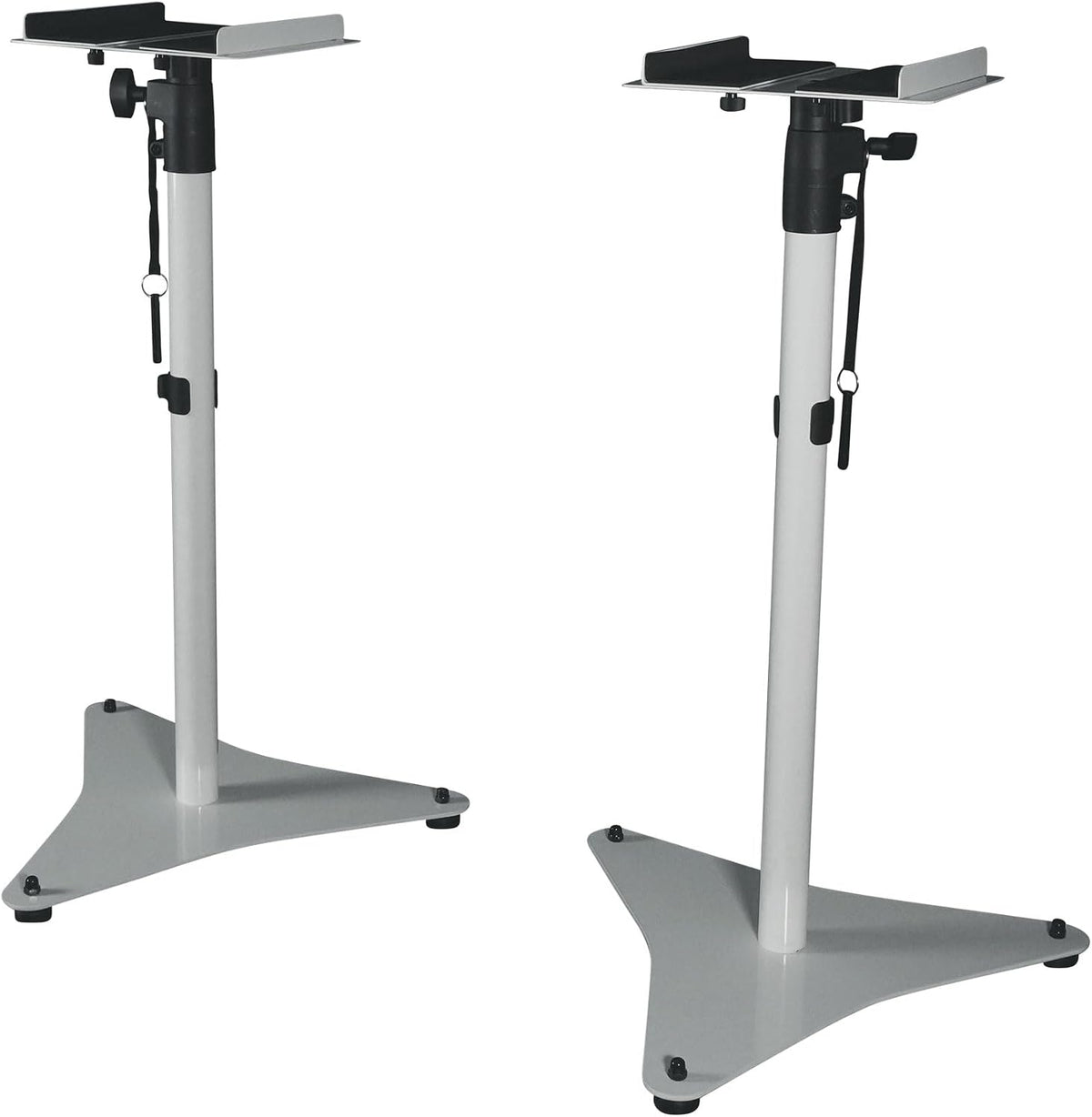 Rockville RVSM5 White Adjustable Studio Monitor Speaker Stands, Pair