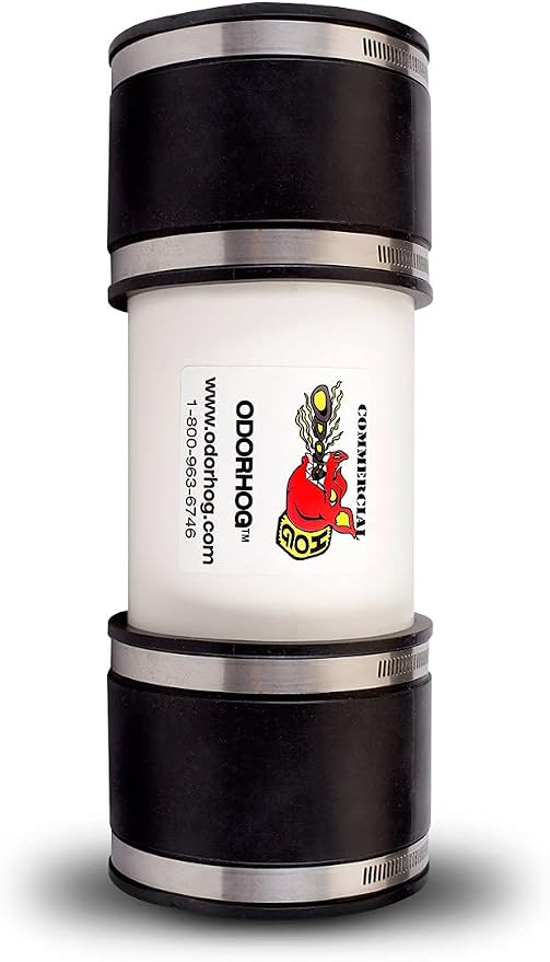OdorHog Vent Stack Pipe Filter, PVC Inline Model