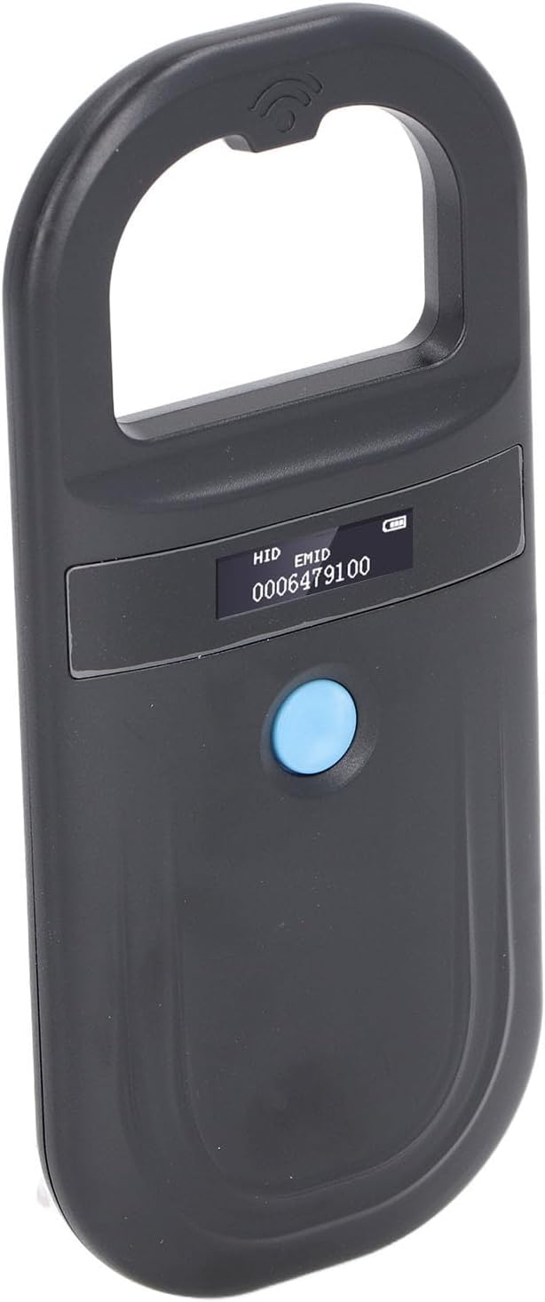 Animal ID Reader, USB Rechargeable Handheld Pet Microchip Scanner with OLED Display and 128 Data Storage for Dog and Cat Identification