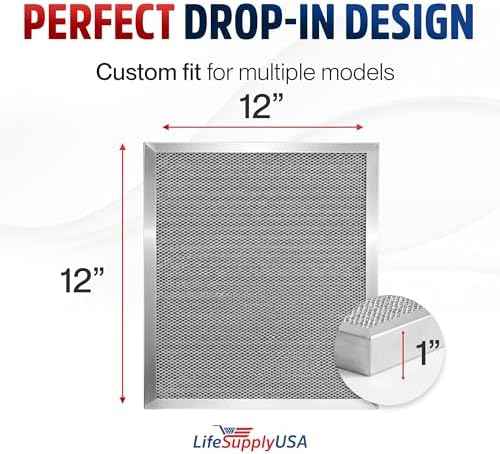LifeSupplyUSA 12x12x1 MERV 8 Washable Electrostatic HVAC Air Filter
