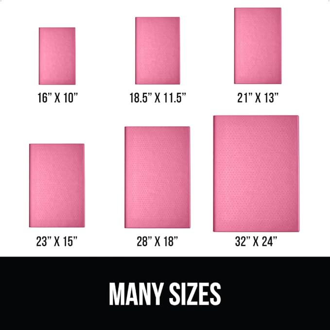 GORILLA GRIP 100% Waterproof Raised Edge BPA Free Silicone Pet Feeding Mat, Dog Cat Food Mats Contain Spills Protects Floors, Placemats for Cats and Dogs Water Bowl, Pets Accessories 32x24 Pink
