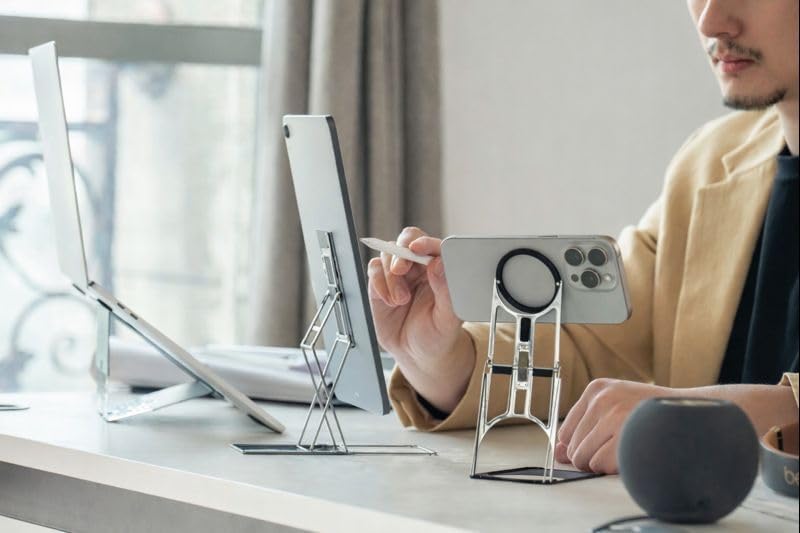 Invisible Laptop Stand, Stick-On 6-Level Riser for Mobile Work