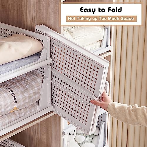 yazi 5XL Stackable Plastic Closet Storage Baskets
