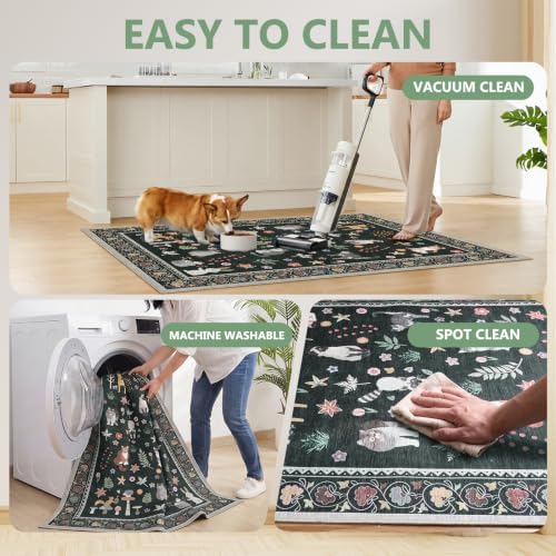 Office Chair Mat for Hardwood Floor & Tile Floor,48"X 60"-Colorful Animals
