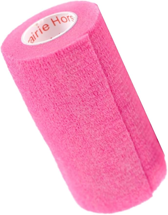 3 Inch Vet Wrap Tape Bulk (Neon Pink) (Pack of 12) Self Adhesive Adherent Adhering Flex Bandage Grip Roll for Dog Cat Pet Horse