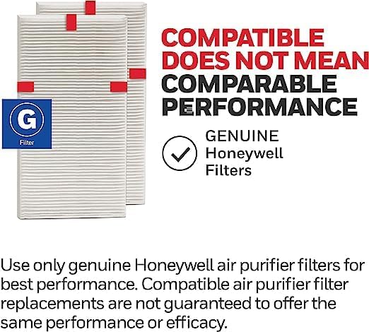 Honeywell Genuine HEPA Air Purifier Filter G, Airborne Allergen Air Filter