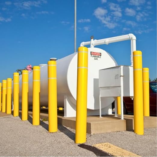 Innoplast BollardGard 7" x 52" Bollard Cover Yellow (Yellow Green Tape)