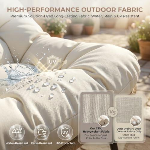 RADIATA Double Egg Rocking Chair with Ottomans, Papasan Lounger Chairs