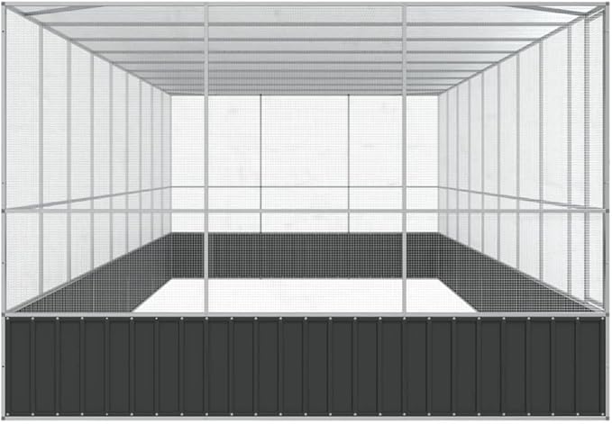 Outdoor Aviary Bird Cage, Galvanized Steel Outside Ample Activity Space Birdcage, 366.9"x120.9"x83.5", -275
