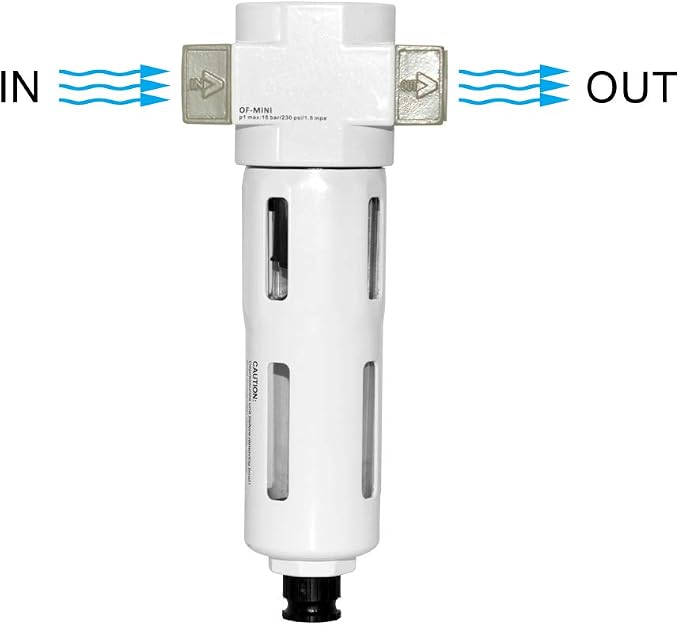 Beduan 1/4" Air in-line Compressed Particulate Filter, Moisture Water Trap
