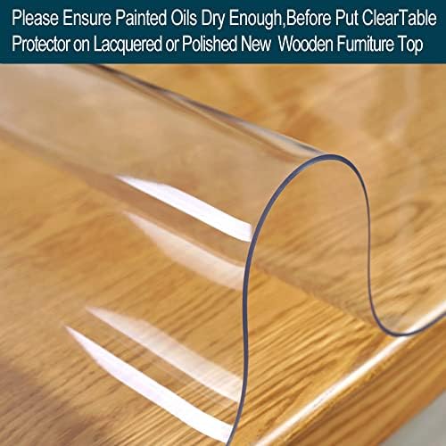 Wadrac Clear Table Protector for Chair Mat for Hard Floor Hardwood End Table Bench Entryway TV Cabinet Desk Craft Work Console Folding Tabletop Mat Desktop Pad PVC Plastic Tablecloth Cover 30X48
