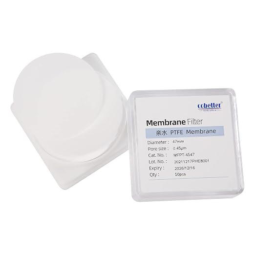 100 Pieces/Pack PTFE Disc Membrane Filters Hydrophilic 47mm Diameter 0.45µm