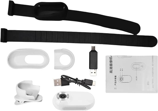 1080P Pet Camera Collar with 90° Wide Angle Lens, Mini Dog Cat Collar Camera with IPS Screen - Continuous Recording & Comfortable Silicone Fit for Outdoor Activity (White)