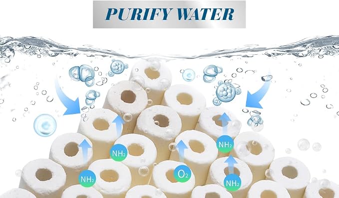 ALEGI Aquarium Premier Bulk Bio Ceramic Rings Filter Media