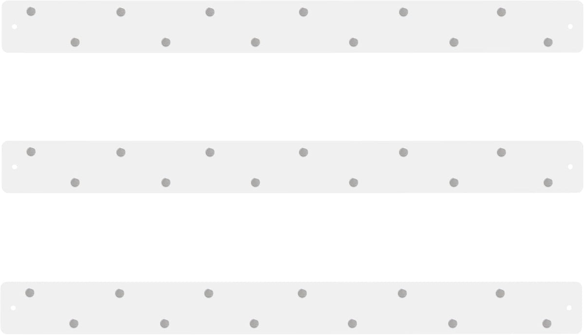 Three by Three Seattle 28"x2.5" Magnetic Strip Board, 3-Pack (White)