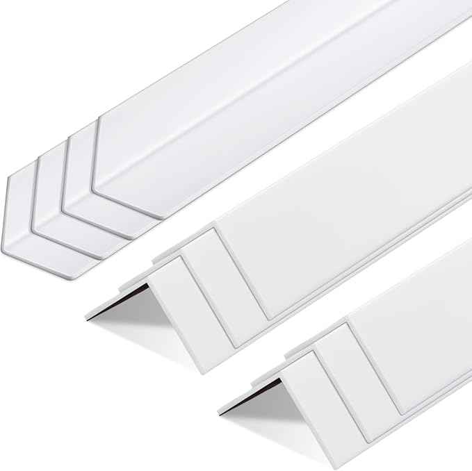 Sasylvia 10 Pcs Wall Corner Protector Guards, 1-1/8 x 24 Inches Vinyl Corner
