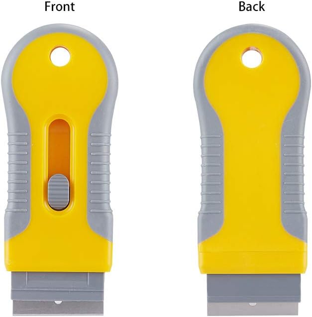 Razor Blade Scrape with 15pcs Extra Blades, Scraper Tool, Razor Blade Retractable, Paint Stripping Tool, Cleaning Tool for Removing Labels, Stickers, Decals, Paint from Glass and Stovetop-WEGAZ