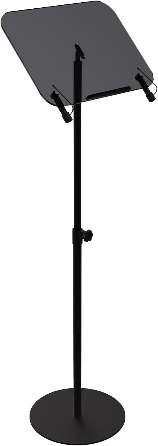 Black Acrylic Podium with Adjustable Height Small Acrylic Podium Stand Black Music Stands Book Stand for Reading Floor Holder Stand with Page Paper Clip for Cookbooks Music