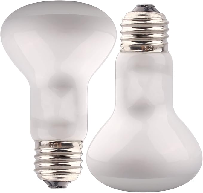 Aiicioo Reptile Basking Light Bulb - 50W Reptile Heat Lamp 2 Pack UVA Daylight Amphibians Basking Bulb for Bearded Dragon Turtle Hermit Crab Gecko Lizard Daylight