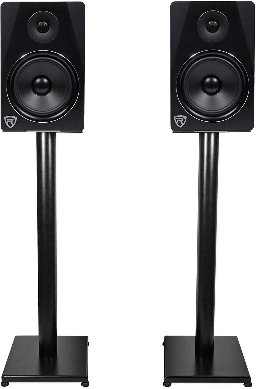 Rockville RS29B 29" Black Bookshelf Speaker/Studio Monitor Stands, Pair